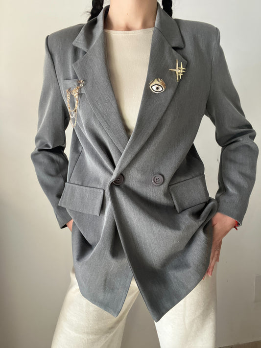 Blazer broches Gris