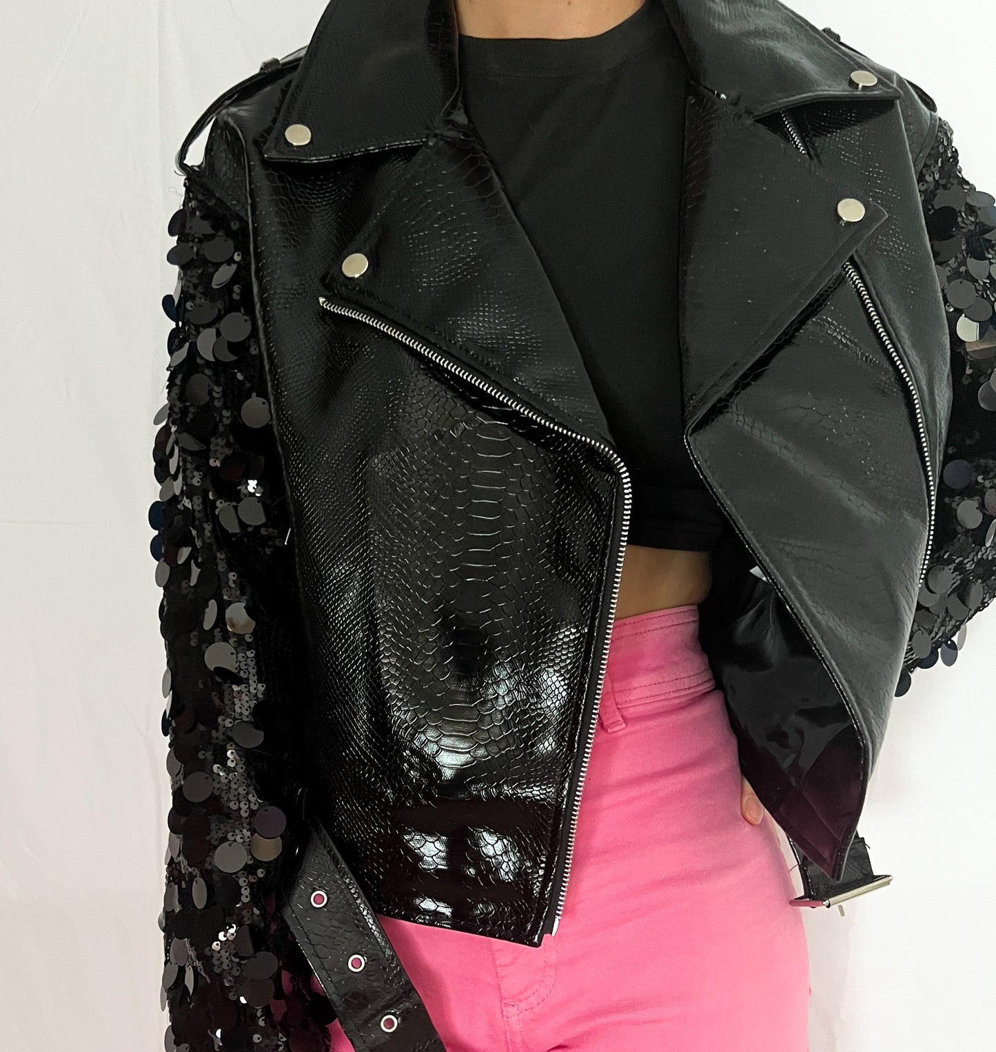 Biker Glitter Black